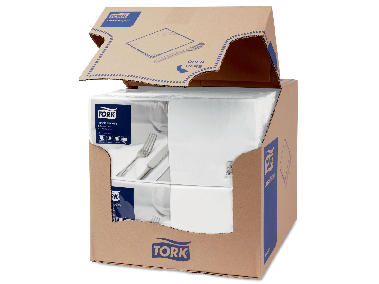 Serwetki Tork 33x33 477149 Białe Karton 2000 serwetek (10 x 200) Składana 1/4
